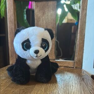 Adorable Black and White sitting Panda Ty Plush (Baboo)